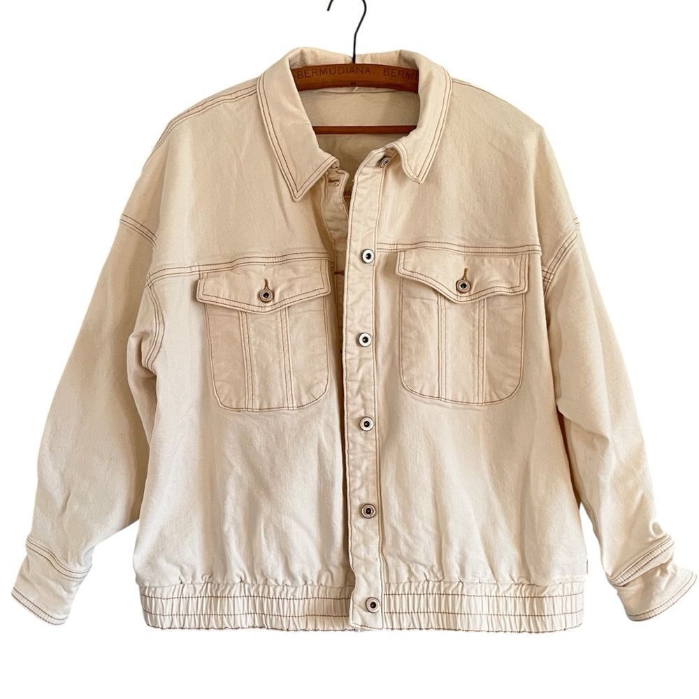 Tribal Jeans Cream Color Jean Jacket